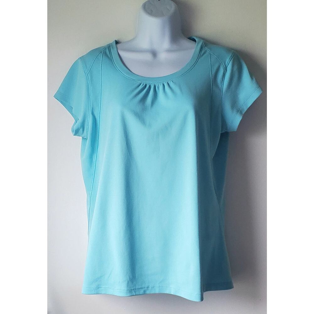 LL. Bean womens Turquoise Blue Sports Lightweight Shirt Size Lge Beach Athletic